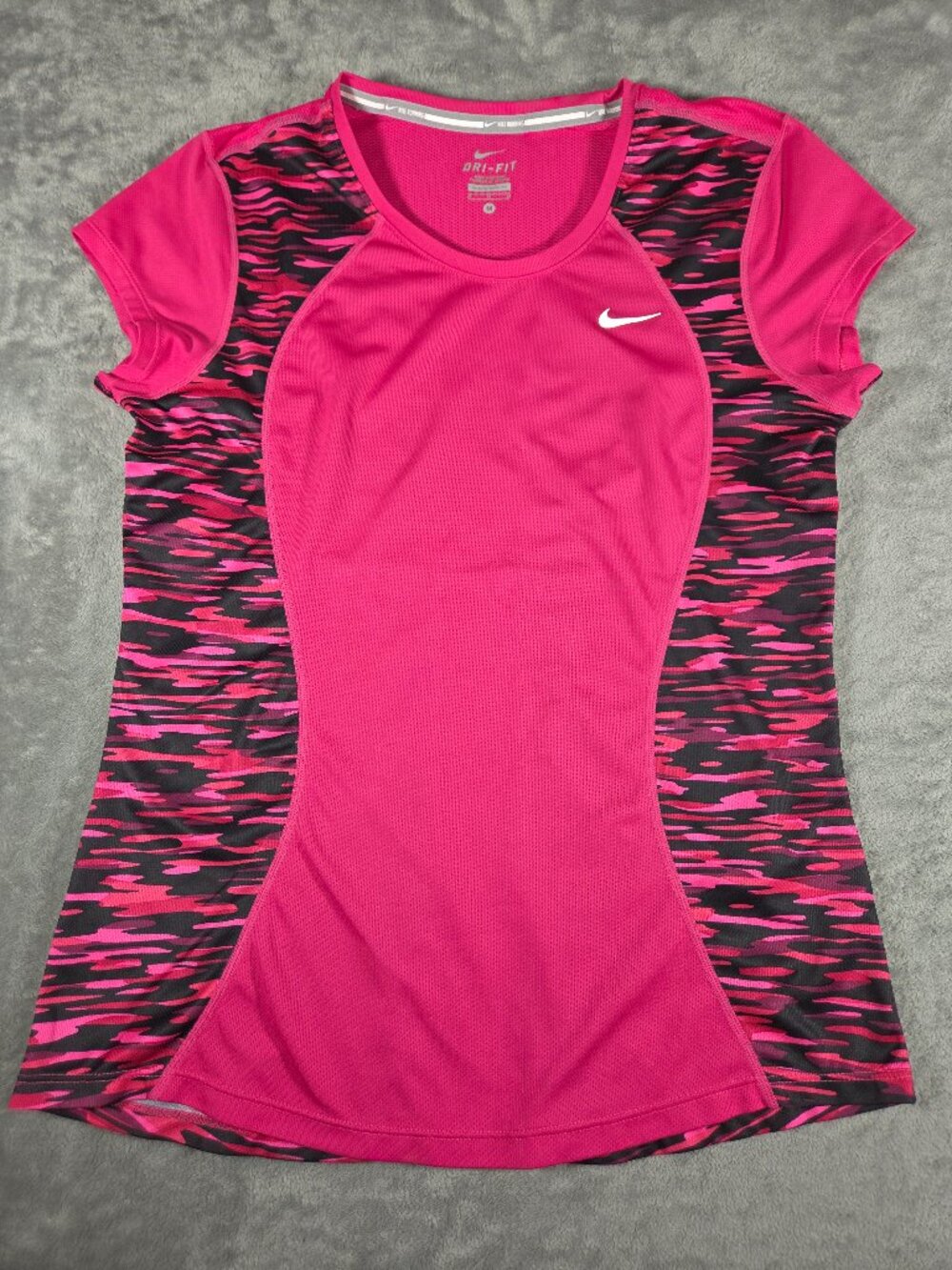 Nike Dri-FIT Racer Printed Mesh Short Sleeve Running Shirt Size M